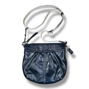 Coach Patent Leather Swingback Pleated Crossbody Bag - “Runtiya”